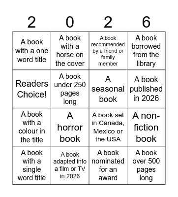 Book Bingo Card