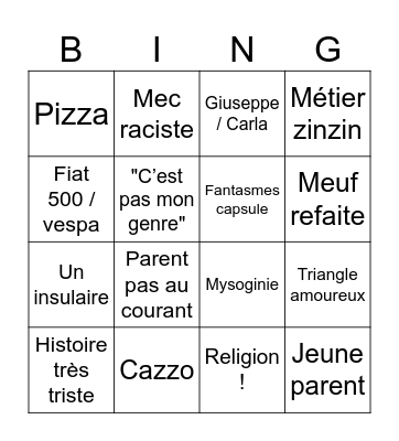 LIB Italie Bingo Card
