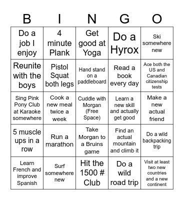 2026 Bingo Card Bingo Card