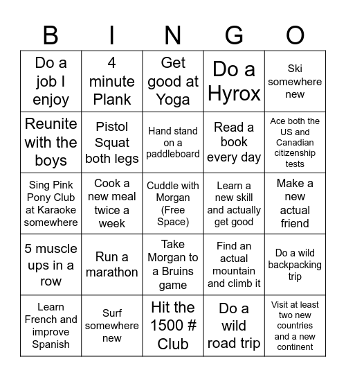 2026 Bingo Card Bingo Card