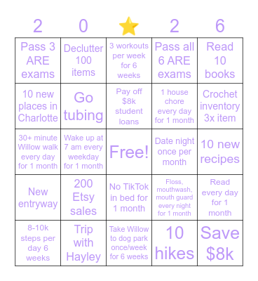 EMILY’S 2026 BINGO Card