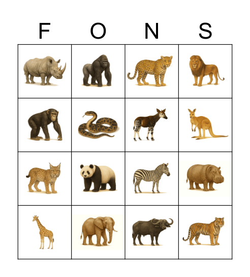 Fons Bingo Card