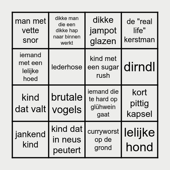 Lekker mensen kijken Bingo Card