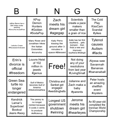2025 Bingo Card