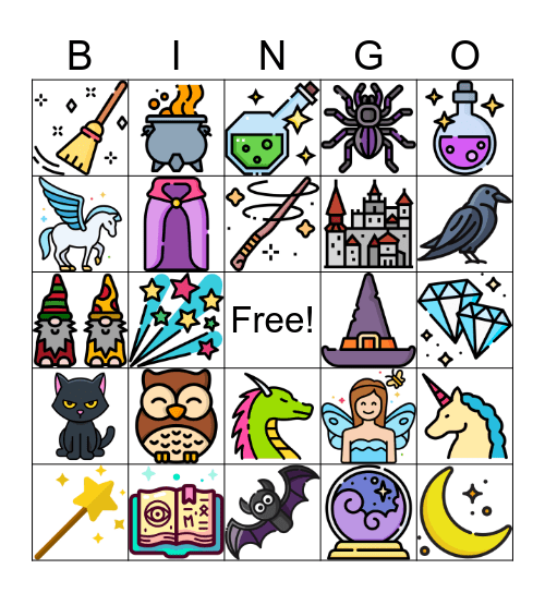 Zauberschulen-Bingo Card