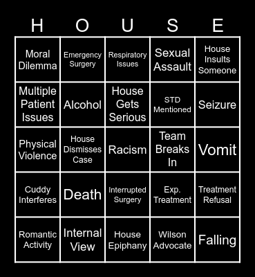 House MD Bingo Card