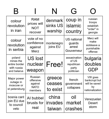 2026 Bingo Card