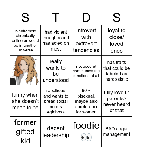 spacegirl Bingo Card