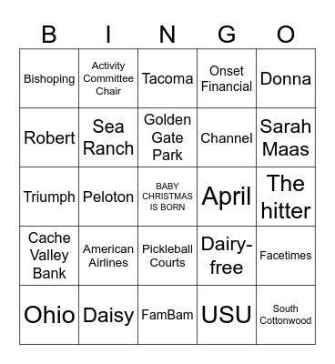 Finlinson Family Bingo Card