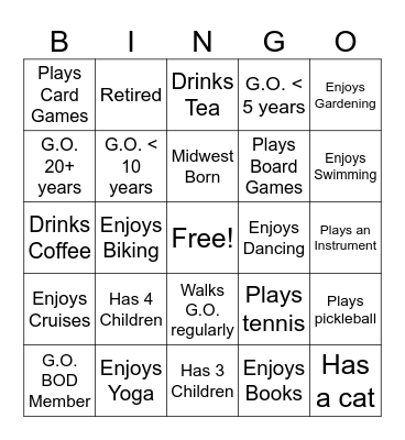 Happy New Year BINGO Card