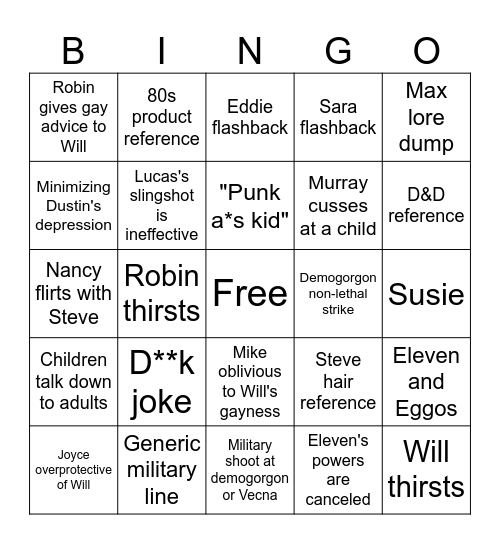 Queer-er Things - J Bingo Card