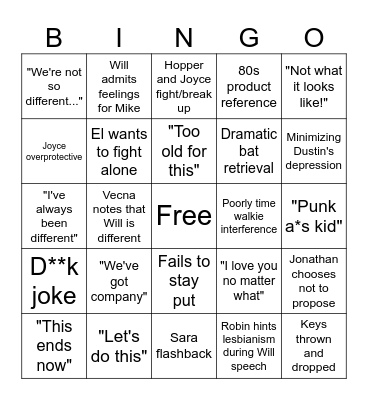 Queer-er Things - H Bingo Card