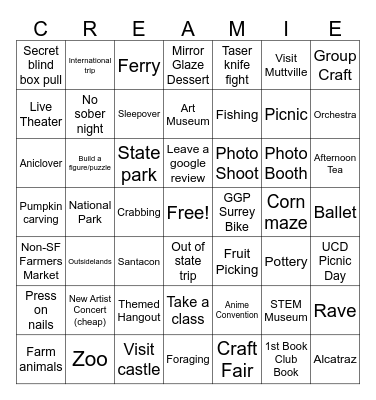 2026 Bingo Card