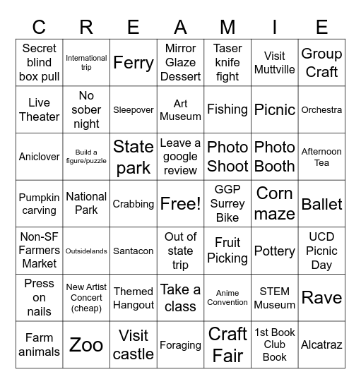 2026 Bingo Card
