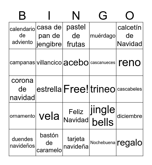 Christmas Bingo Card