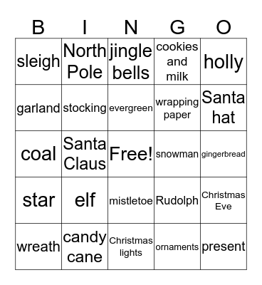 Christmas Bingo Card