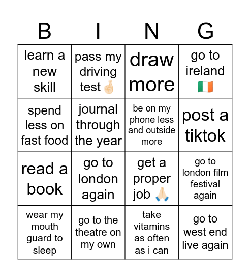 2026 Bingo Card