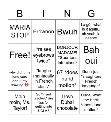 Anya Core Bingo Card