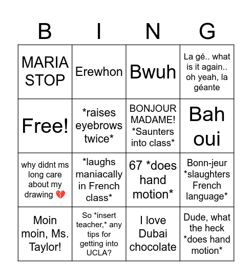 Anya Core Bingo Card