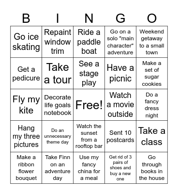 2026 Bingo Goals Board Bingo Card