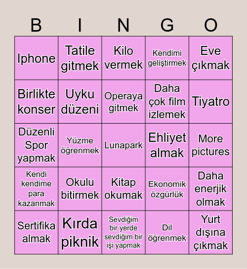 Elif&Emre 2026 BINGOOO Bingo Card