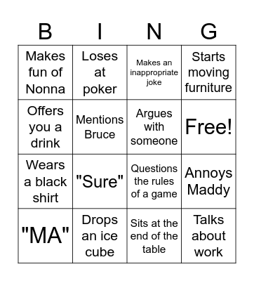 Gerry Bingo Card