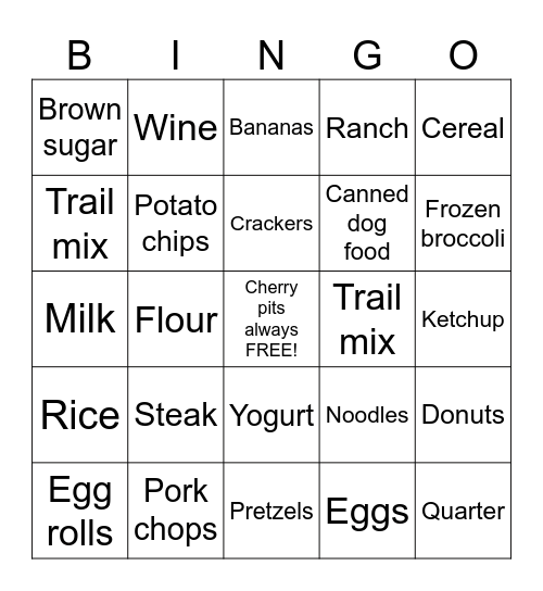 ALDI Bingo Card