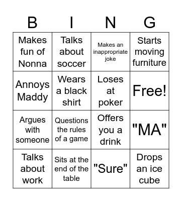 Gerry Bingo Card