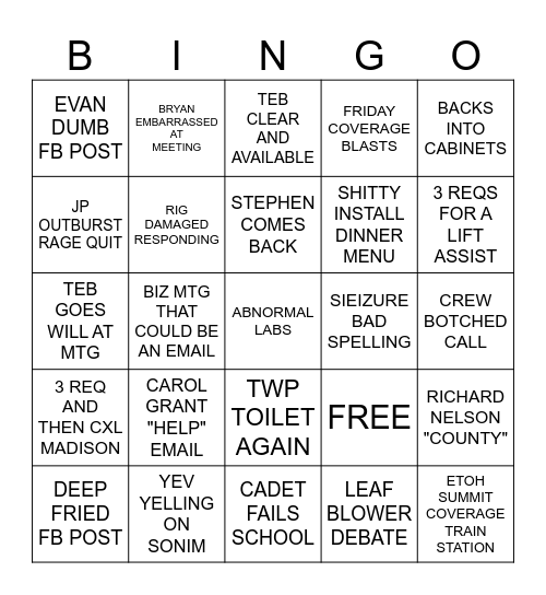 CES CARD Bingo Card