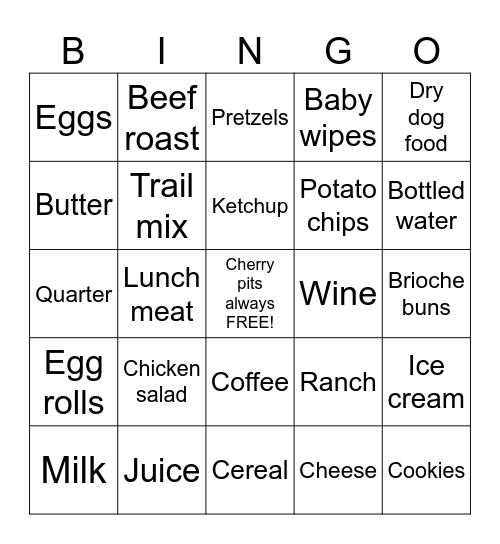 ALDI Bingo Card