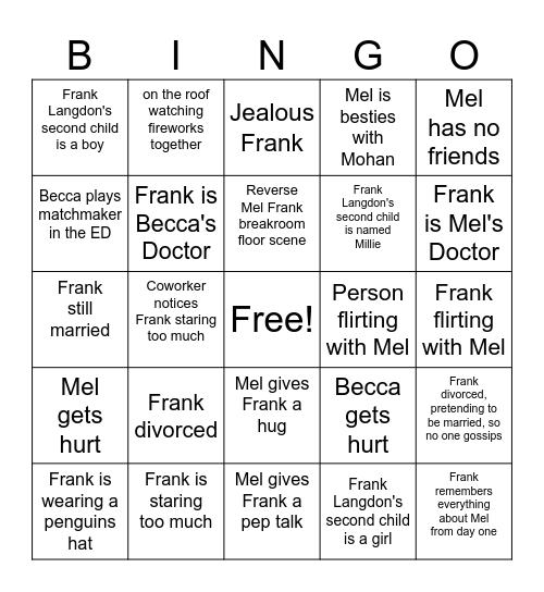 Kingdon Fanfic to Canon Season 2 Bingo Card