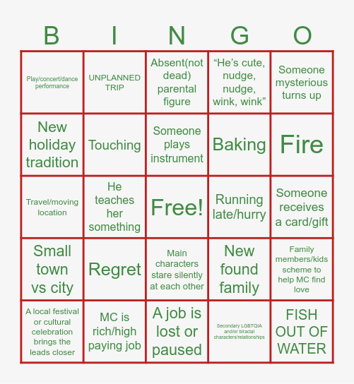 Hallmark Bingo Card