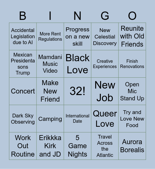 2026 Bingo Card