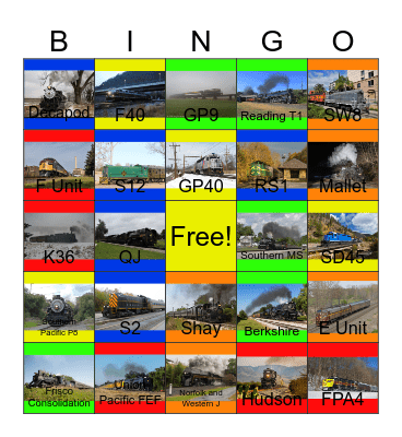 North American Passenger Trains would put on my encyclopedia after John will say "Wave to Bye Bye Living Books for life" one day Bingo Card