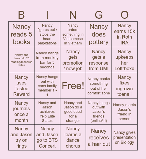 16728384949299394959593837273637 Bingo Card