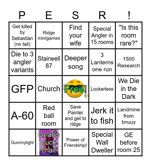 Pressure Bingo Card