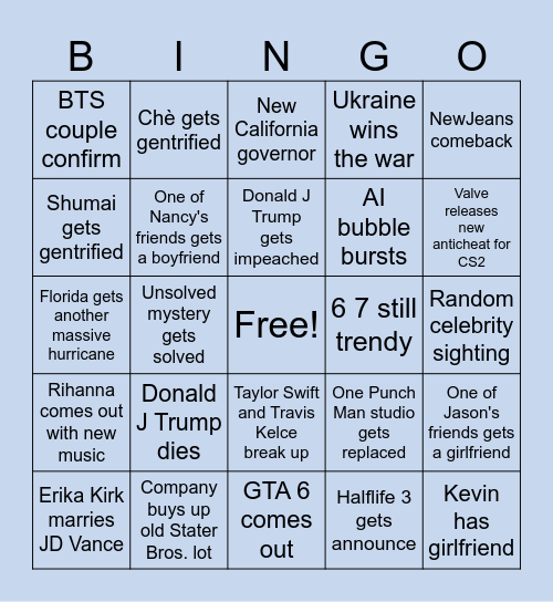 29392939293903030404 Bingo Card