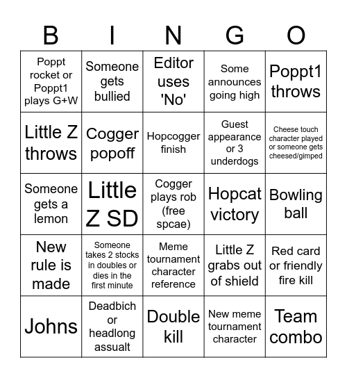 Underdogs bingo Card