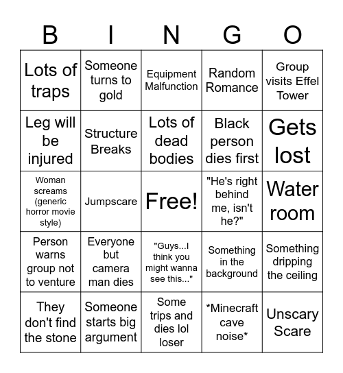 As Above, So Below Bingo Card