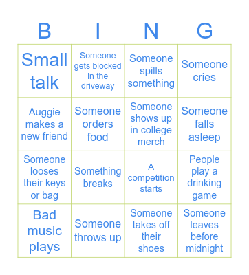 New Years Bingo Card