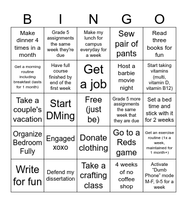 2026 New Years Bingo Card