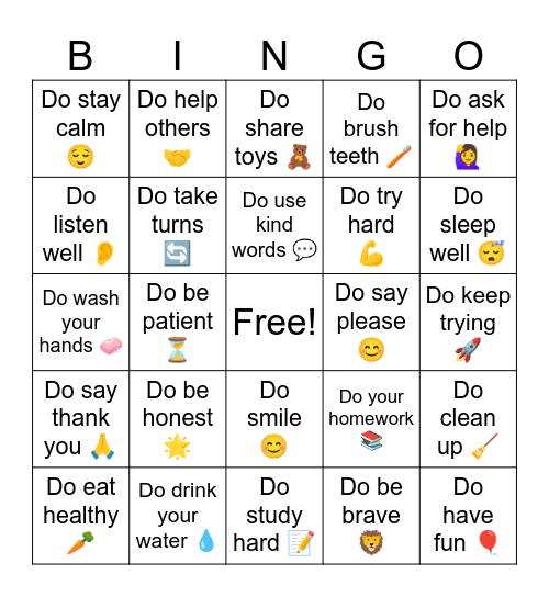 B2 L9 Do your homework! Bingo Card