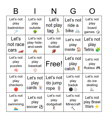 B2 L12 Let’s not play soccer ⚽ Bingo Card