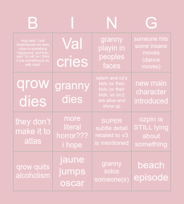 RWBY BNGO V6 VAL Bingo Card