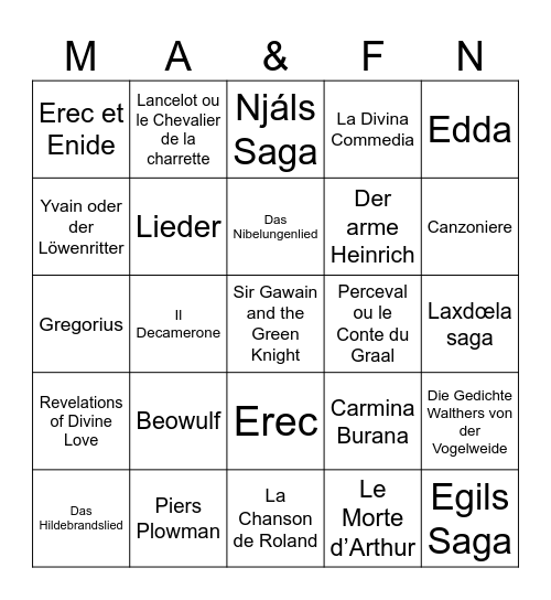 Klassiker 2026 Bingo Card