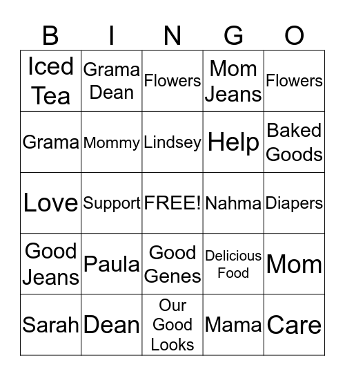 Mother's Day Bingo Card