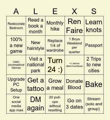 2026 Bingo Card