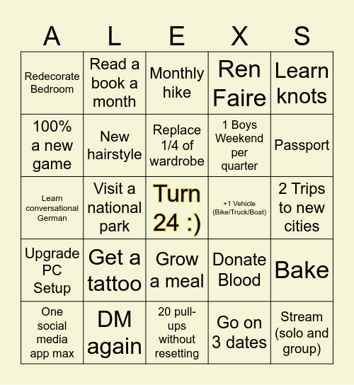 2026 Bingo Card