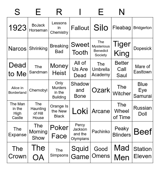 Serien 2026 Bingo Card