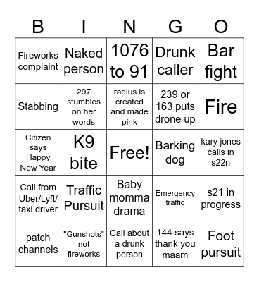 Dispatch New Year Bingo Card